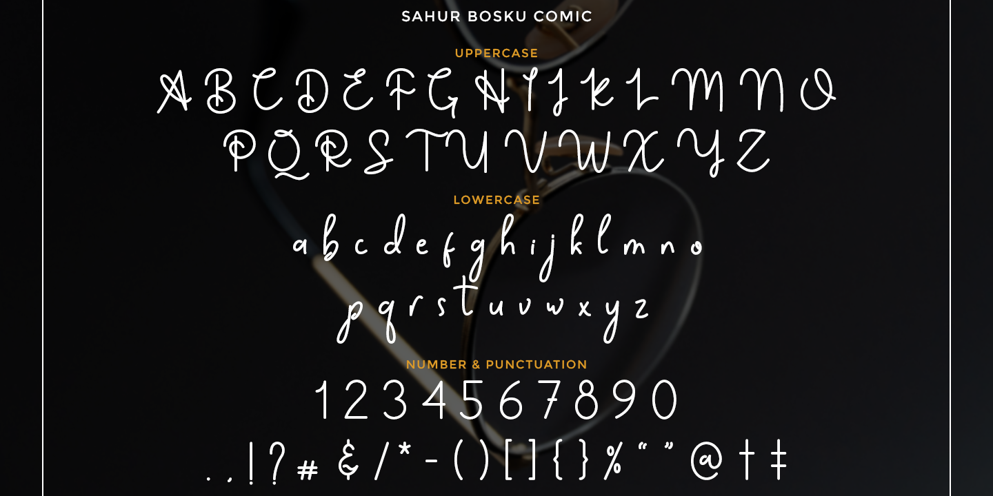 Beispiel einer Sahur Bosku-Schriftart #3